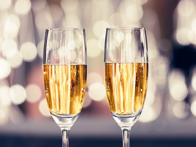 New Year's Eve Dinner and champagne