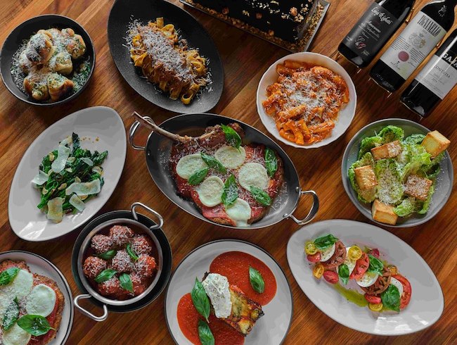 Italian pop-up Dinner dishes